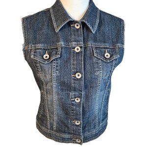 Merona Distressed Raw Hem Denim Vest.  US Size M.